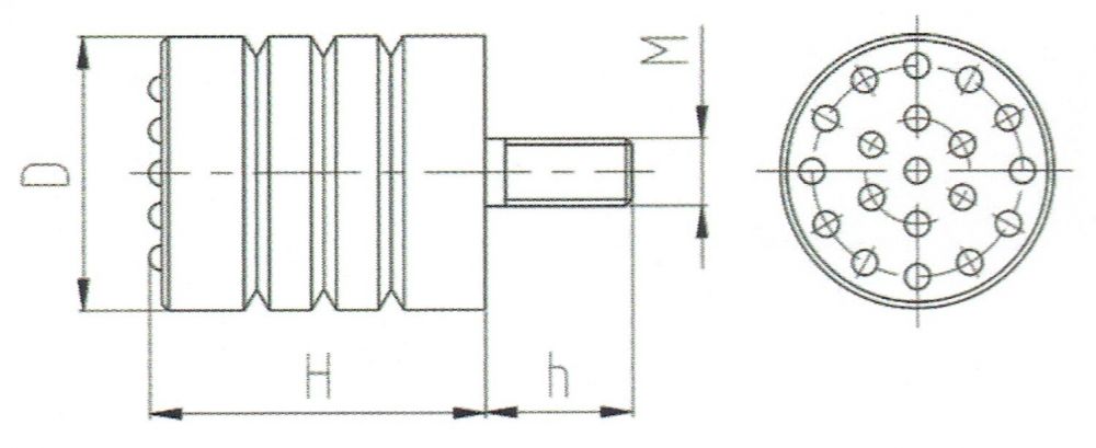 点击查看大图 JHQ-A型螺柱型聚氨酯缓冲器外形尺寸图.jpg
