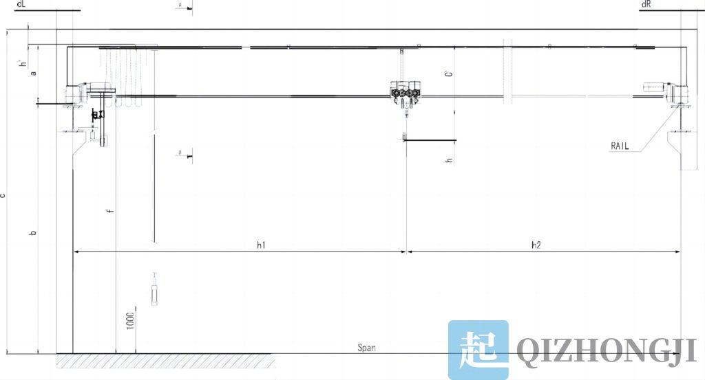 3吨欧式单梁起重机结构图