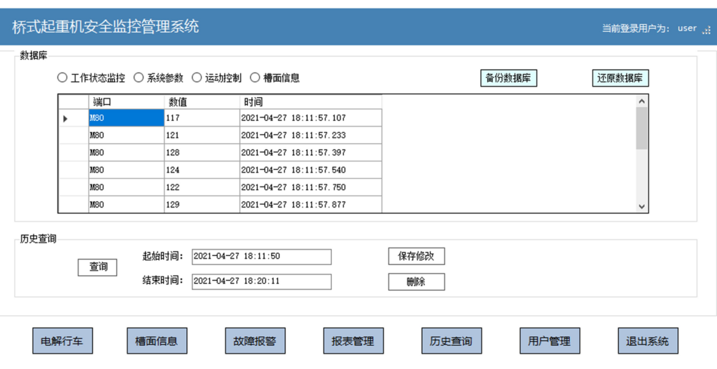 桥式起重机安全监控管理系统设计与开发